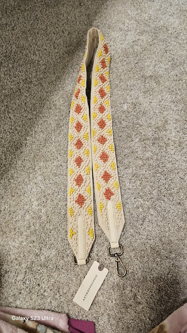 Anthropologie Geo Beaded Bag Croosbody Strap Boho Festival Hippie Travel